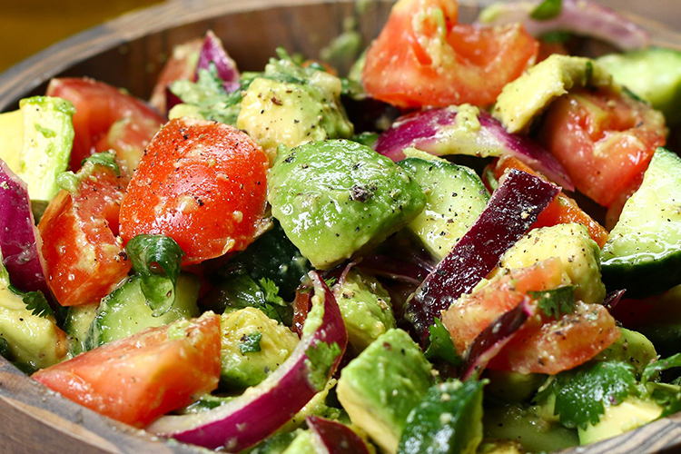 Avocado, Cucumber, and Tomato Salad